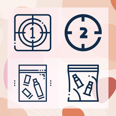 Simple set of 10 related lineal icons