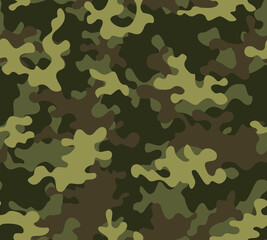 Fototapeta premium Green camouflage texture, vector pattern, trendy pattern. Army