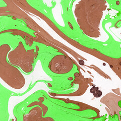 Colorful marble ink texture on watercolor paper background. Marble stone image. Bath bomb effect. Psychedelic biomorphic art.