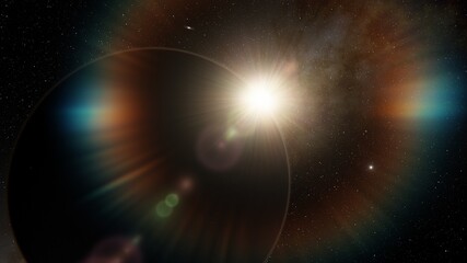 super-earth planet, realistic exoplanet, planet suitable for colonization, earth-like planet in far space, planets background 3d render