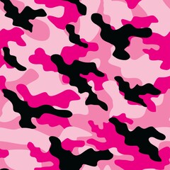 pink military camouflage vector seamless pattern