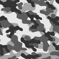 grey military camouflage vector seamless pattern