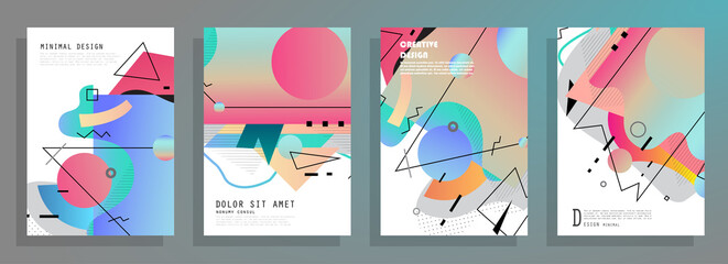 Artistic covers design. Creative colors backgrounds. Trendy futuristic design