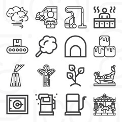 16 pack of environment  lineal web icons set