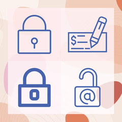 Simple set of lending related lineal icons