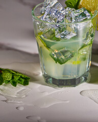 A refreshing and tasty mojito with good herb