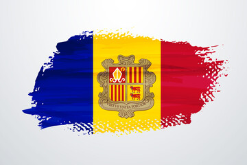 Andorra brush paint flag