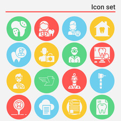 16 pack of medical practitioner  filled web icons set