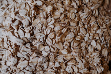 raw oatmeal close-up, shot with hard light