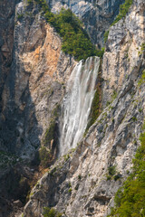 Fototapeta na wymiar Boka waterfall in Julian Alps, Slovenia