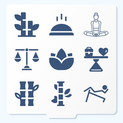 Simple set of 9 icons related to zen