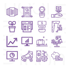 16 pack of venture  lineal web icons set