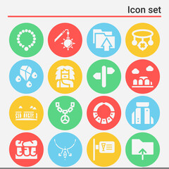 16 pack of nor  filled web icons set