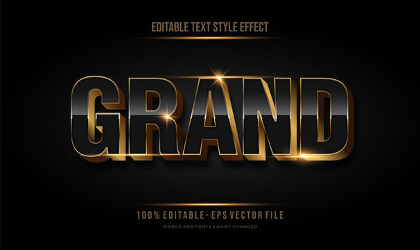 3d gold contour effect. editable font style