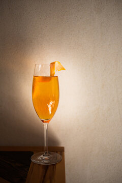 Champagne with Orange Peel