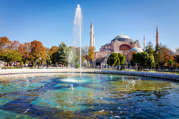 Fototapeta na wymiar Hagia Sophia famous historical building of the Istanbul.