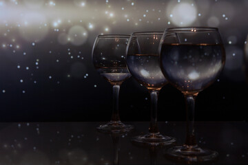 3 glasses of wine on a beautiful background