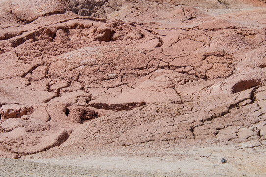 Cracked red clay ground
