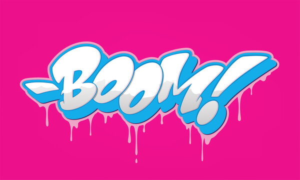 Boom Font In Graffiti Style. Vector Illustration.