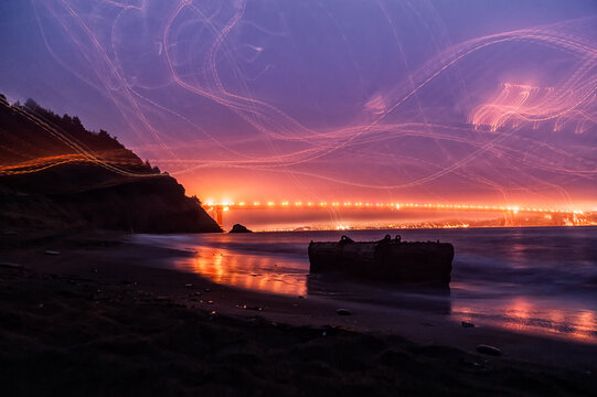 Light painting at Kirby Cove