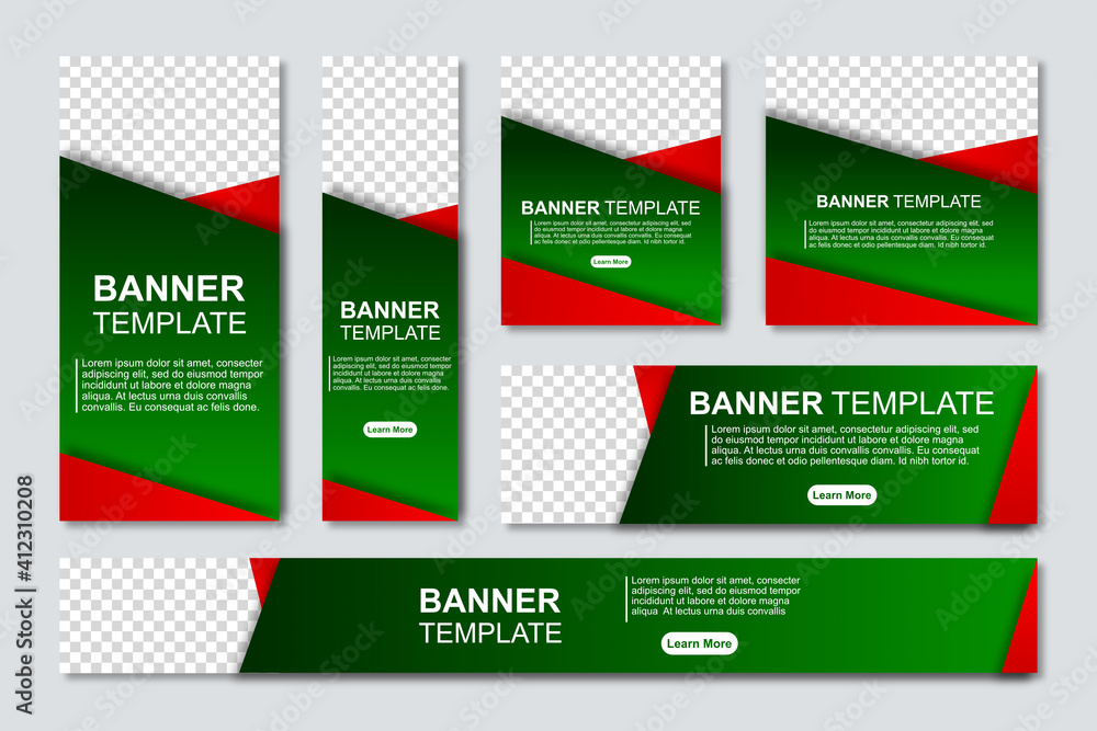 Poster set of modern web banners template design with a place for photos. modern and minimalist concept use