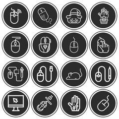 16 pack of electronic device  lineal web icons set