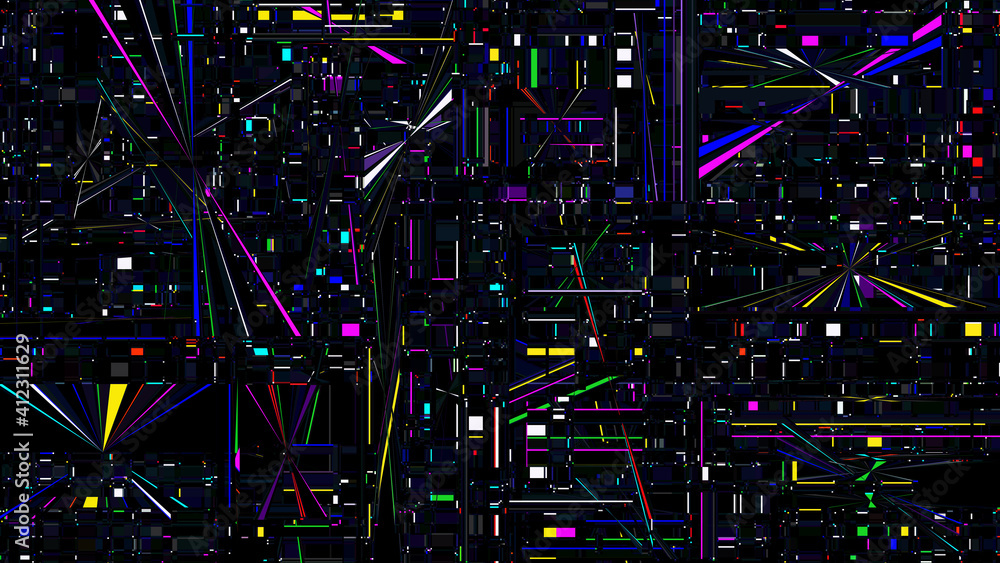 Poster glitch background. unusual glitch vector backdrop. computer screen error. digital pixel noise. telev