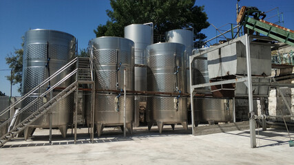 Equipment for winemaking at a winery in Russia
