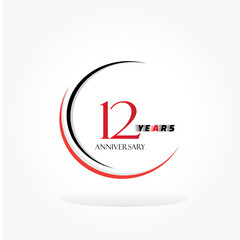 years anniversary linked logotype with red color isolated on white background for company celebration event