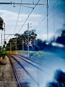 Railroad tracks against sky