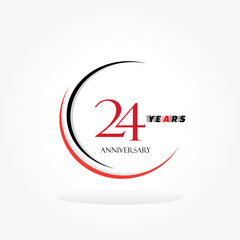 years anniversary linked logotype with red color isolated on white background for company celebration event