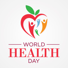 World Health Day concept with abstract people and heart