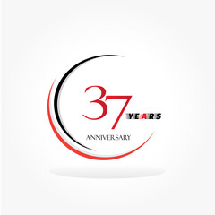 years anniversary linked logotype with red color isolated on white background for company celebration event