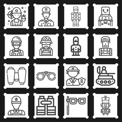 16 pack of territorial  lineal web icons set