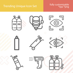 Simple set of saturation related lineal icons.