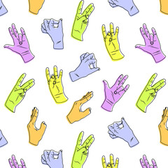 Vectorized Hand Drawings In Bizarre Poses (Pattern)