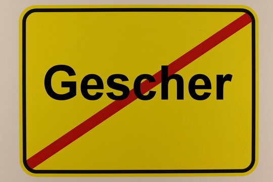 Illustration eines Stadtausgangsschildes der Stadt Gescher