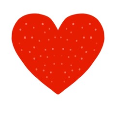 Red heart illustration, shape of love, art in dots, valentine's day theme