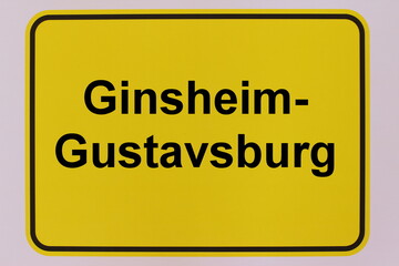 Illustration eines Stadteingangsschildes der Stadt Ginsheim-Gustavsburg