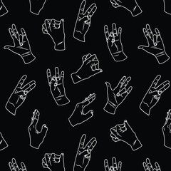 Vectorized Hand Drawings In Bizarre Poses (Pattern)
