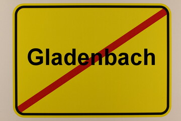 Illustration eines Stadtausgangsschildes der Stadt Gladenbach