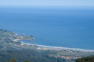 Fototapeta na wymiar Panoramic of the Asturian coast from the Mirador del Fito