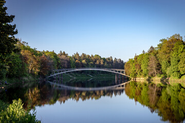 Fototapeta na wymiar bridge over the river Ogre, Latvia
