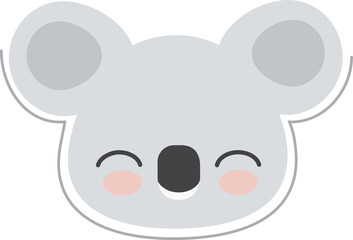 Koala cute face icon. Australian animal design