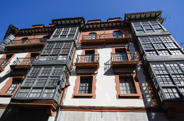 Typical houses of the town of Llanes