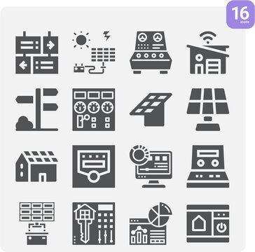 Simple set of dialog box related filled icons.