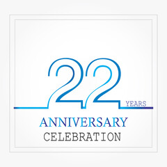 years anniversary logotype with single line white blue color for celebration