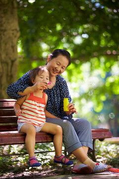 little girl with her grandmother