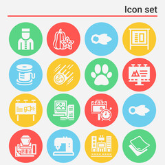16 pack of idealism  filled web icons set