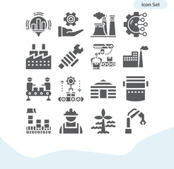 Simple set of industries related filled icons.